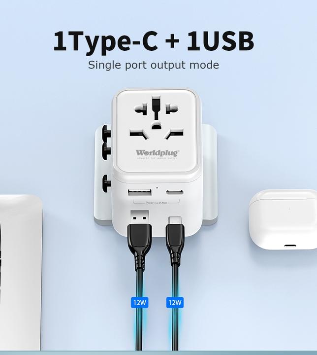 Actual product image Worldplug Multiplug adapter
