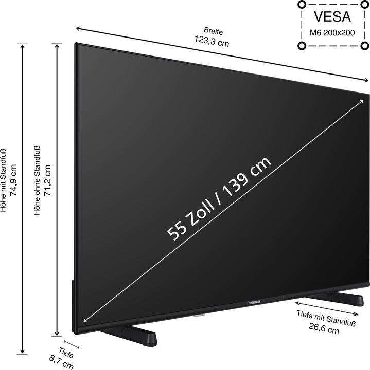 Produktbild Telefunken 55 Zoll Fernseher Fire TV (4K UHD Smart TV, HDR Dolby Vision, Dolby Atmos, Triple-Tuner) (55", LED, 4K, 2024)