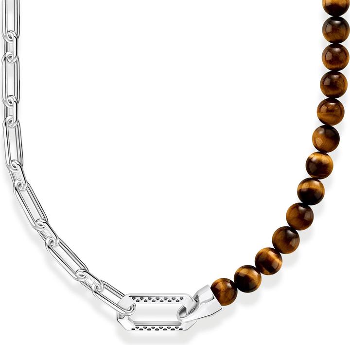 Produktbild Thomas Sabo Kette mit braunen Beads Silber geschwärzt (925er Silber, 55 cm)