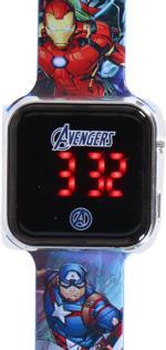 Image du produit Accutime Montre enfant LED Avengers (bleue), horloge numérique avec affichage LED de l'heure et de la (Montre numérique, 38 mm)