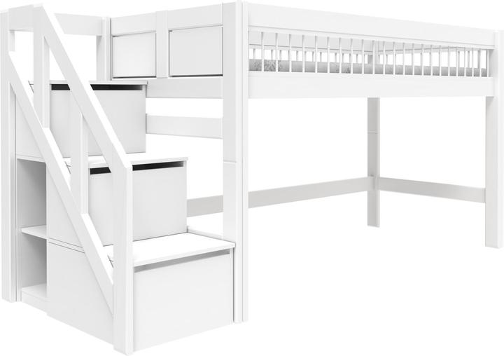 Lifetime Kidsrooms Half-height bed with step ladder Breeze, Roll slatted base (90 x 200 cm)
