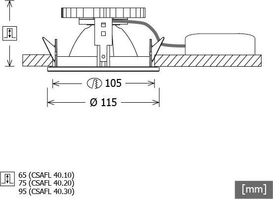 Actual product image LTS Licht&Leuchten LED recessed downlight CSAFL 43.1040.35 ws (1490 lm)