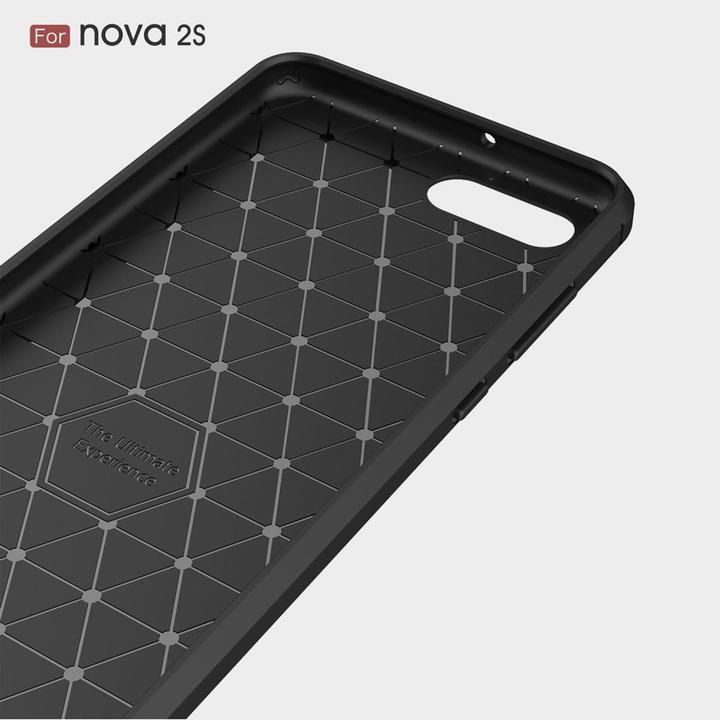 Produktbild König Design Hülle Handy Schutz für Huawei Nova 2s Case Cover Bumper Carbon Optik TPU Schwarz (Huawei Nova 2S)