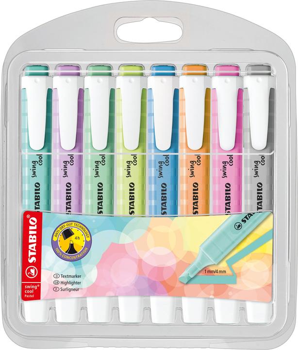 Produktbild STABILO swing cool Pastel Textmarker (Pastel, 4 mm, 4 x)