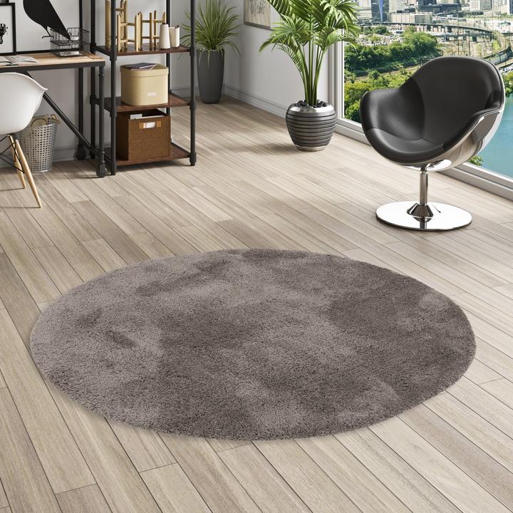 Image du produit Pergamon Luxe Super Tapis Shaggy à poils longs Luca Rond (200 x 200 cm)