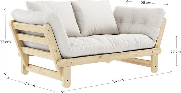 Immagine prodotto Karup Design Beat Laccato chiaro. Dimensione cuscino: 50x55 CM (Divano letto, 3 posti)