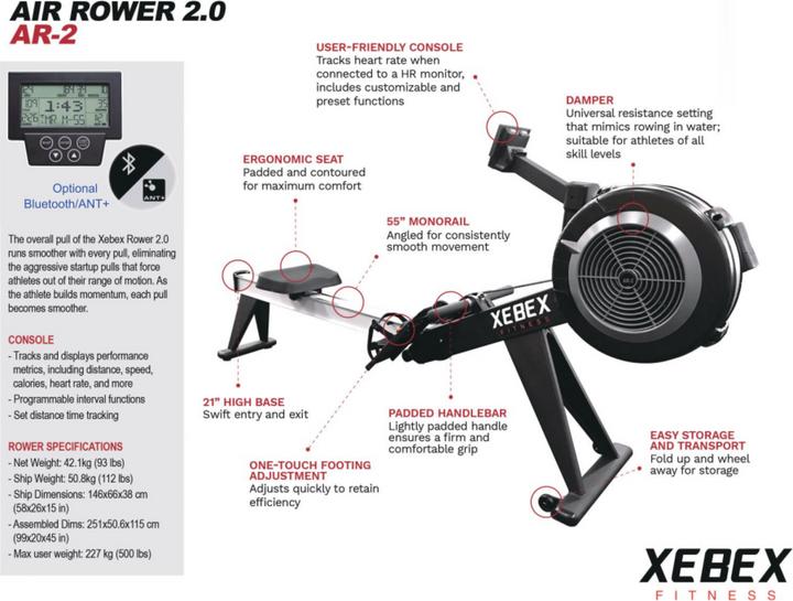 Image du produit Xebex Rower 2.0 Smart Connect