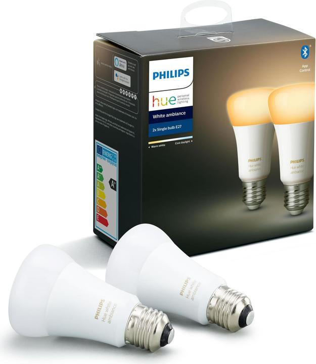 Actual product image Philips Hue White Ambiance BT (E27, 9 W, 806 lm, 2 x, F)