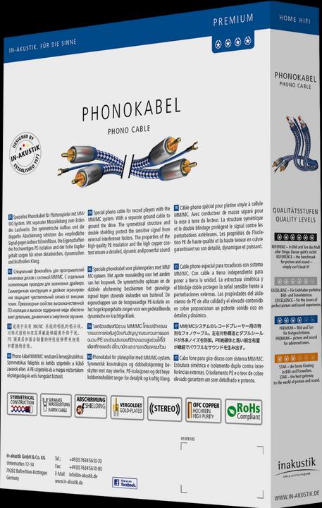 Actual product image Inakustik premium phono cable (1.50 m, Cinch)