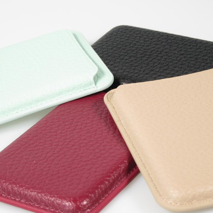 Actual product image PhoneLook MagSafe magnetic card holder made of vegan leather with strong magnets (Apple iPhone 12)