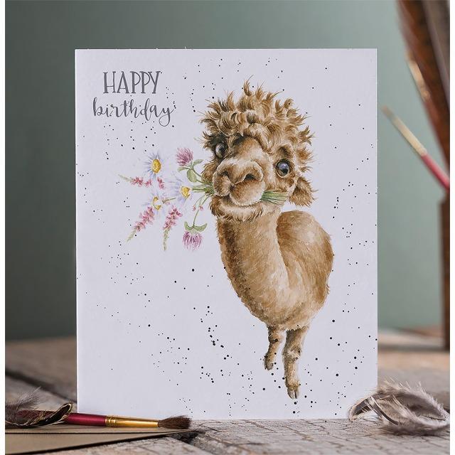 Produktbild Wrendale Design Geburtstagskarte - Alpaka HAPPY BIRTHDAY Wrendale Designs (1 Stk.)