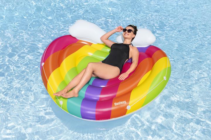 Actual product image Bestway Rainbow Dreams™ 2-Person Inflatable Pool Island 1.75 m x 1.63 m