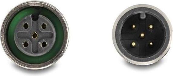 Actual product image Delock D-Sub 9 socket to M12 plug and socket 5 pin A-code
