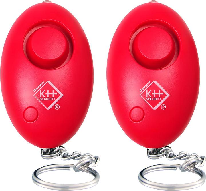 KH Security 2er-Set Personenalarm inkl. LED-Licht, 120dB, pink
