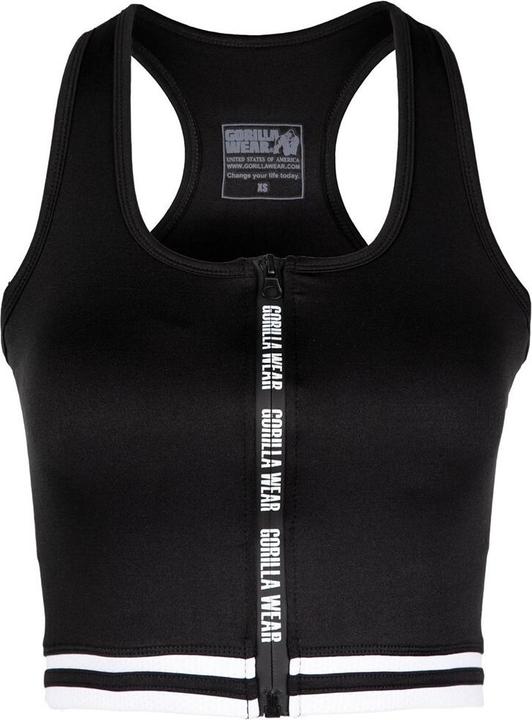 Actual product image Gorilla Wear Mesa Zip Front Crop Top Black (XS)
