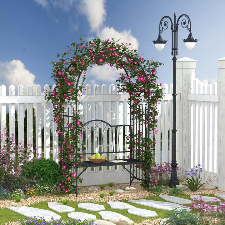 Actual product image Outsunny Bench with rose arch
