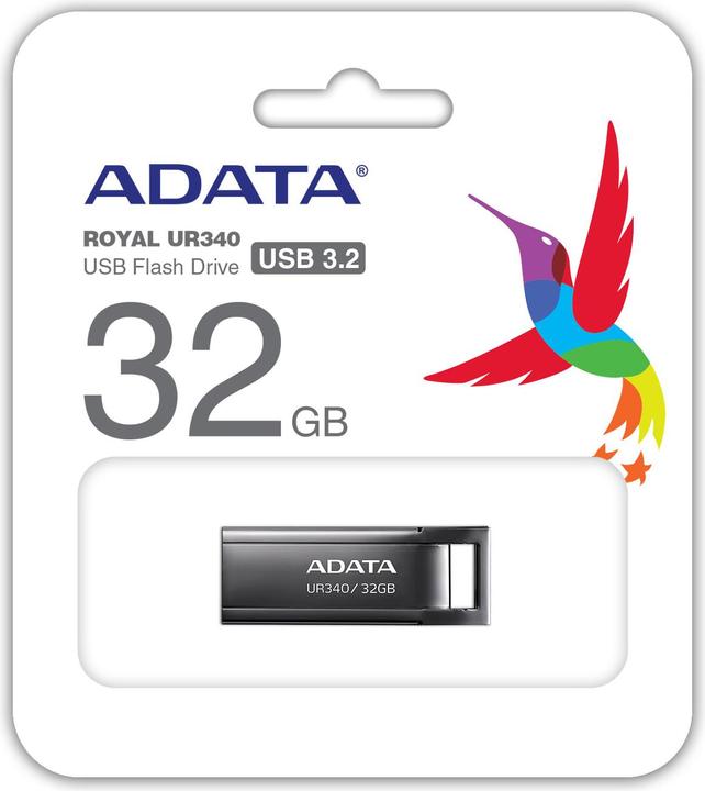 Image du produit Adata Lecteur flash UR340 USB 3.2 Gen1, métal, anti-éclaboussures, anti-chocs, anti-poussière, 32 Go (32 Go, USB-A)