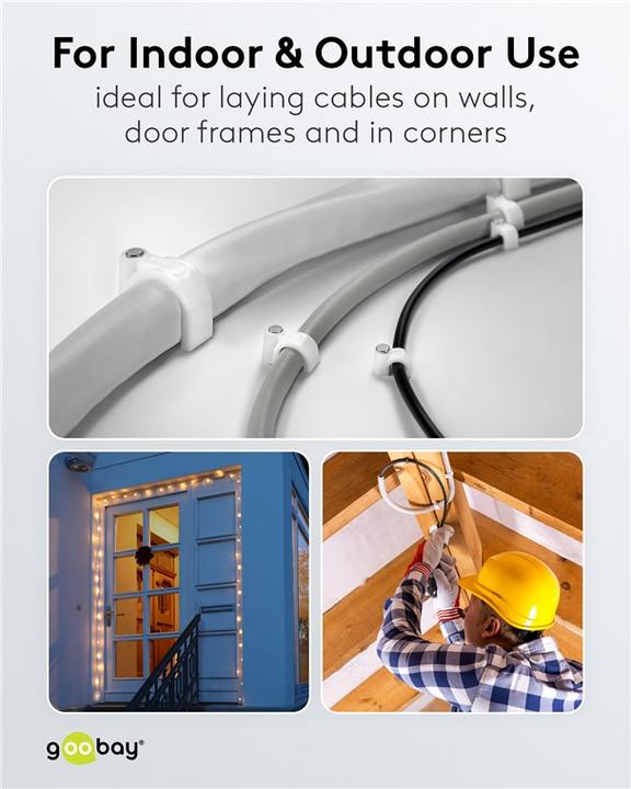 Actual product image Goobay Cable clamp, white max. cable diameter : 16.0 mm