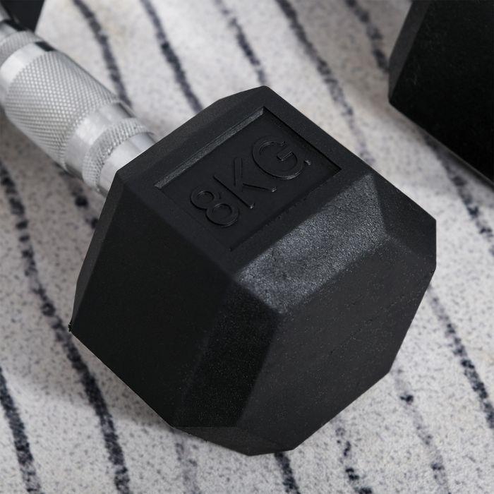 Actual product image Swisshandel24 Hexagon Dumbbells 2 Dumbbell Set Dumbbell Set Cast Iron Dumbbells Handle Knurled Weights Metal G (2 x 8 kg)