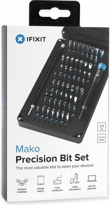 Produktbild iFixit Mako Precision Bit Set (1, 2, T TR 10, TR8, T TR 15, T TR 20, T TR 25, J 00, Y0, J 000, J 1, 1mm, J 0, PH0000, Y 00, Y 000, P6, Y 1, 0.7 mm, TR9, TR7, TR6, 4 mm, 2 mm, PH1, 5 mm, PH2, 4.5 mm, 1.3 mm, T3, 0.9 mm, 3.5 mm, T2, PH00, T5, P2, T4, 2.5 mm, 5.5 mm, PH0, 3 mm, P5, 1.5mm)