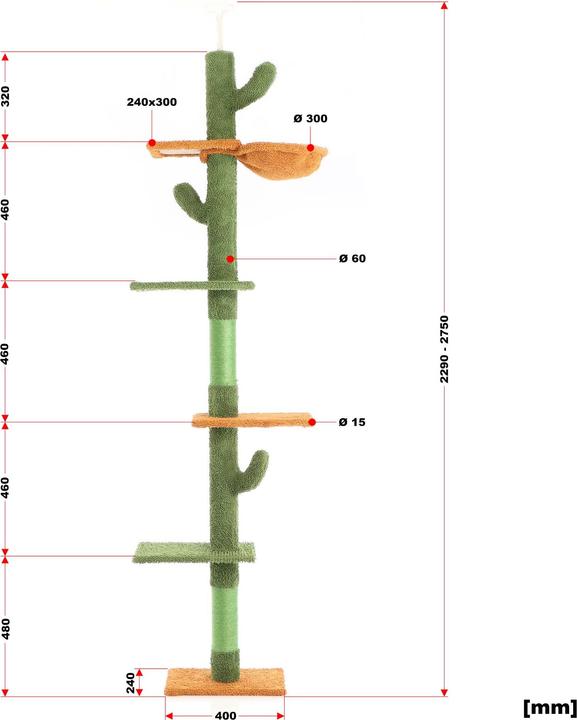 Produktbild Fudajo Kratzbaum (275 cm, Grün)