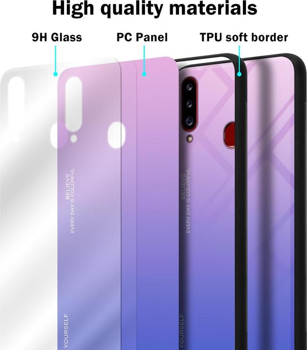 Produktbild Cadorabo TPU 2 Farben Glas Cover (Samsung Galaxy A20s)