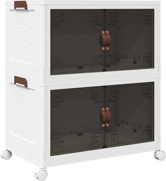 Immagine prodotto VidaXL Contenitore con ruote Impilabile a 2 livelli 75 L 65 x 40 x 76 cm (65 x 40 x 76 cm, 75 l)