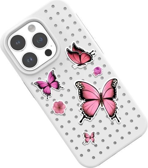 Produktbild Pinifit Zestaw Etui Pinit Dynamic + Flower/ Butterfly Pin iPhone 14 Plus 6.7" czarny/black wzór 1 (Apple iPhone 15 Plus, Apple iPhone 14 Plus)