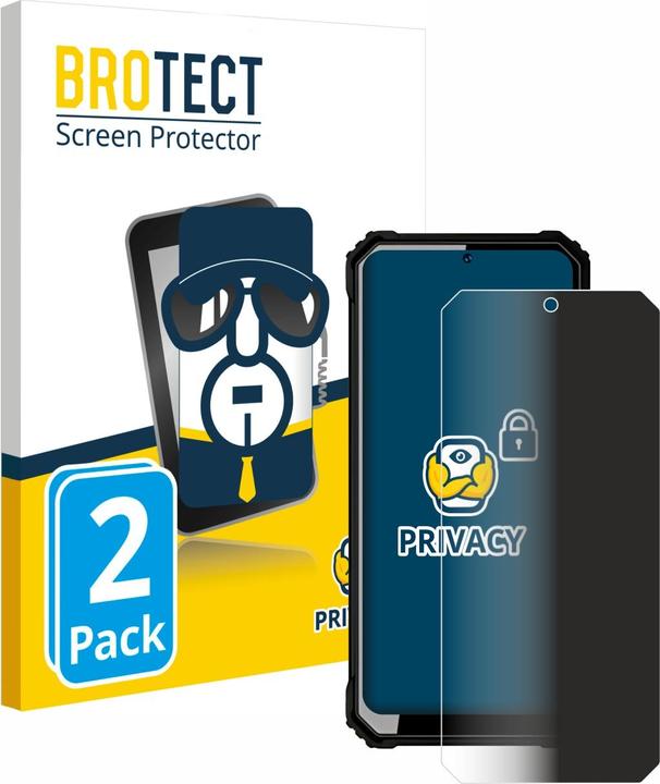 Productafbeelding BROTECT Anti-spionnetje privacyfolie Beschermfolie tegen blauw licht (2 Stuk, Oukitel C23 Pro)