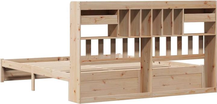Actual product image VidaXL Solid wood bed Wooden bed Bed double bed with shelf without mattress 200x200cm (200 x 200 cm)