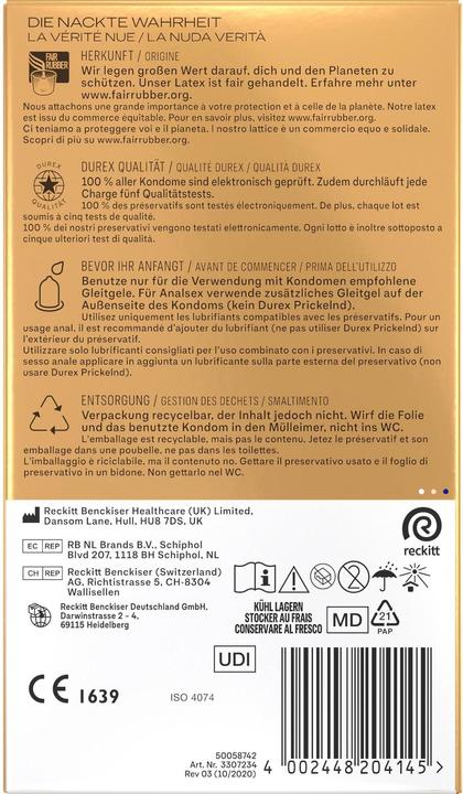 Produktbild Durex Hautnah Classic Präservativ 10 Stk (10 Stk.)