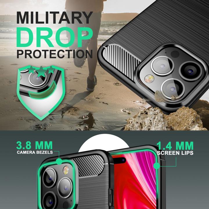 Produktbild Nalia Carbon-Look Silikon Hülle (Apple iPhone 14 Pro Max)