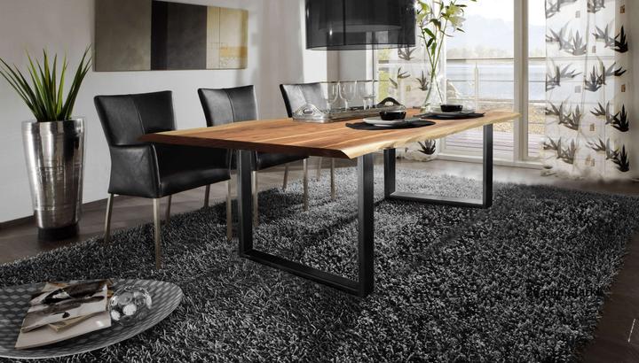 Image du produit SIT Möbel Table en bois massif Ux3.6 Acacia naturel antique noir antique (200 x 76 x 100 cm)