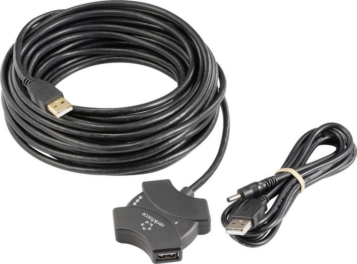 Immagine prodotto Renkforce RF-6270930 Hub USB 2.0 a 4 porte con ripetitore integrato Nero (USB-A, 4 Porti)