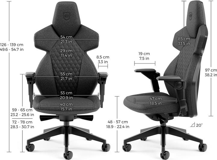 Produktbild noblechairs DAWN TX Gaming Stuhl - granit