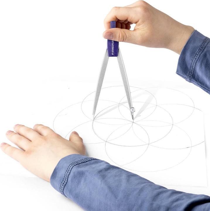 Immagine prodotto Staedtler Compasso scolastico Noris 550, 300 mm, 124 mm, argento, con scatola in piombo