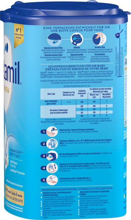 Nährwerte und Zutaten Aptamil Monatsbox Pronutra 2 (3200 g, ab 6 Monaten)