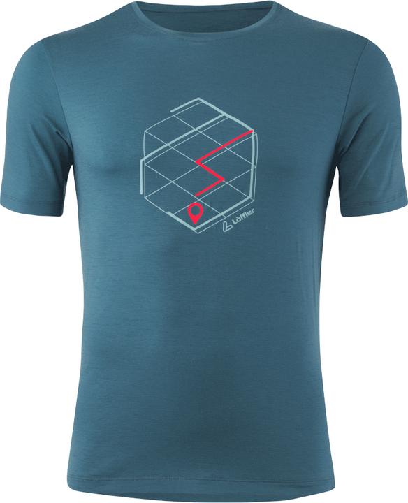 Immagine prodotto Löffler Loeffler Hemd kurzarm M Printshirt Tracking Merino Light Dark Petrol - Blau (56)