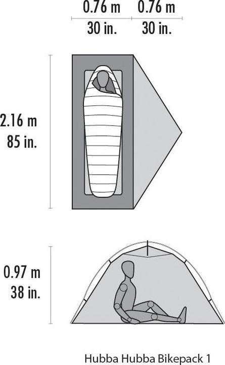 Produktbild Msr Hubba Hubba Bikepack 1 (Kuppelzelt, 0.93 kg, 1 Person)