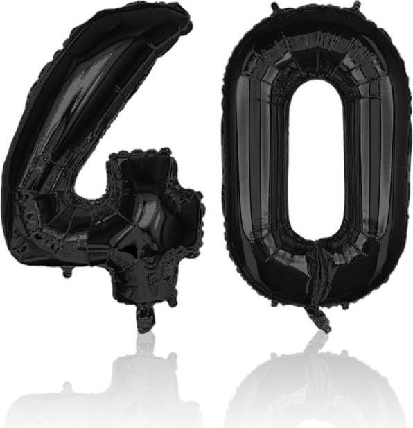 Image du produit Hermex Ballon en plastique Numéro 40 Noir Ballon numéroté Ballon à hélium 40cm (1 x)