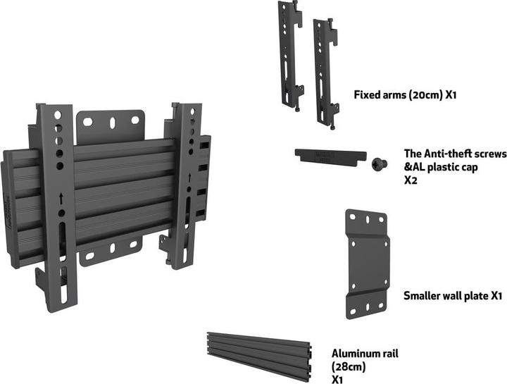 Produktbild Multibrackets Halterung, 17" - 42", VESA 100x100 -200x200
