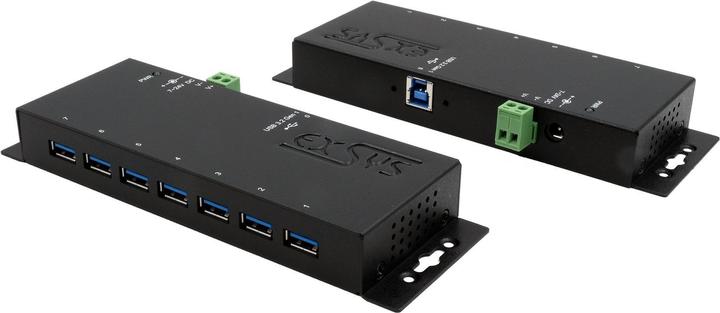 Exsys USB 3.2 HUB 7-Port external incl.power supply. incl.power supply 12V/3A and USB cable (USB-B, 7 Ports)