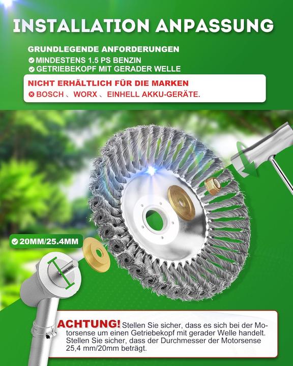 Actual product image Ladami Unkrautbürste für Freischneider (Weed whacker, Garden machinery attachment)
