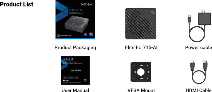 Image du produit Minix Elite EU715-AI (Intel Core Ultra 7 155H, 32 Go, 1000 Go, Intel Arc Graphics)