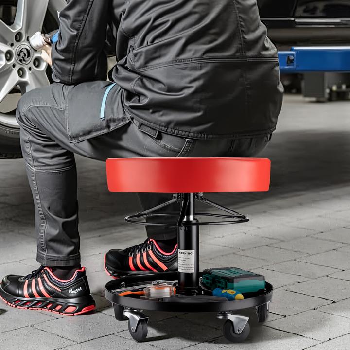 Produktbild Wiltec XPOtool Rollhocker höhenverstellbar 40,5-53,5cm Drehhocker bis 150kg Hocker (150 kg)