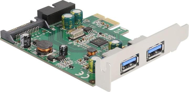 Image du produit Delock Carte PCI Express x1 vers 2 x externe USB 3.2 Gen 1 type A + 1 x interne USB 19 broches mâle