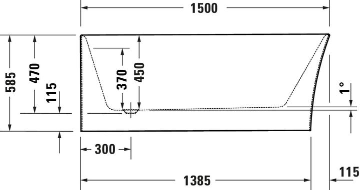 Actual product image Duravit DuraSenja bathtub (228 l, 150 cm, 75 cm)