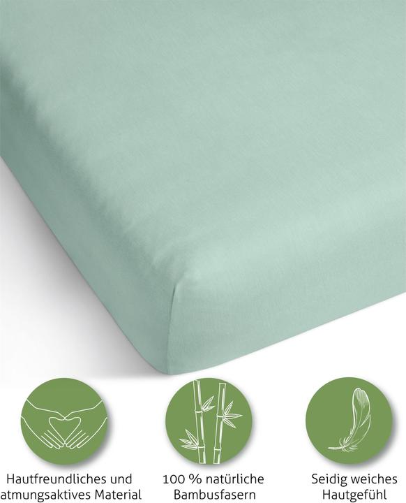 Produktbild Aspero Bambus Spannbettlaken Macau (90 x 200 x 30 cm)