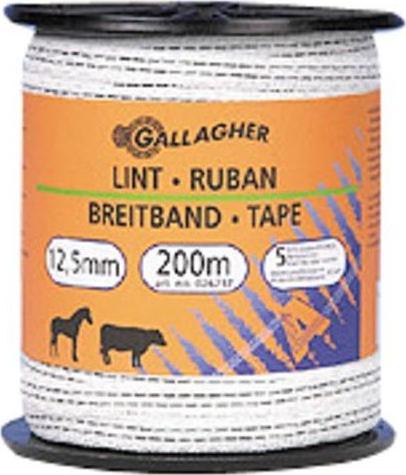 Produktbild Gallagher Kunststoffband weiss 10 mm x 200 m (12.50 mm)