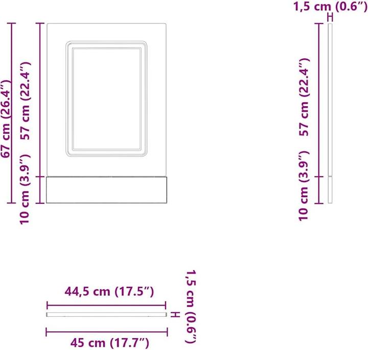 Produktbild VidaXL Geschirrspülerblende Kalmar Braun Eichen-Optik 45x1,5x67 cm